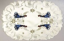Embroidered & Hand-Cut Placemat - Angels on Creamy Fabric 11x17