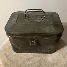 Pittsburgh Railroad Workers Metal Lunch Box with Tray And Thermos Antique Rail picture