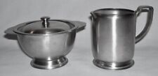 LEGION UTENSILS~ Vintage Quality Stainless Steel CREAMER & SUGAR BOWL w/LID~ USA picture