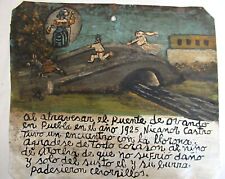 VTG HP MEXICAN TIN RETABLO SANTO NINO ATOCHA SAVES MAN FROM LA LLORONA in 1925 picture