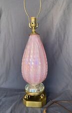 Murano Glass Pink Lamp With Silver Inclusions Very BIG picture