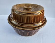 Brown Dutch Oven 1940s McCoy Pottery Covered Casserole Dish Stoneware USA  picture