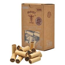 120x HORNET 7MM Classic Natural UnRefined Pre Rolled Cigarette Paper Filter Tips picture