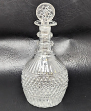 Antique Early Hand Blown Sandwich Glass 3 Mold Ring Pontil Decanter Bottle KB23 picture