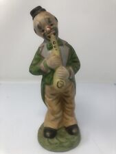 Vintage Flambro Ceramic Clown Playing Saxophone Figurine picture