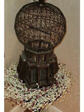 ANTIQUE ELABORATE WOOD/WIRE HOT AIR BALLOON STYLE VICTORIAN DECORATIVE BIRDCAGE  picture