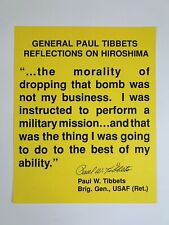 PAUL TIBBETS SIGNED STATEMENT ON THE HIROSHIMA ATOMIC BOMB, ENOLA GAY picture