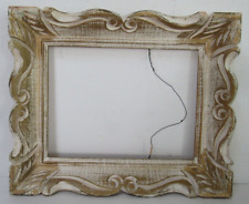 VINTAGE WHITEWASH HAND CARVED FRAME FOR PAINTING  12 x9 INCH 1 OF 2 ( c-50) picture