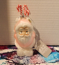 Raz Imports Pink Santa with Candy Canes Christmas Ornament 5