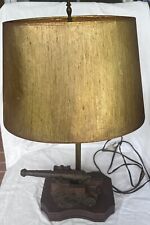 Rare Antique/Vintage Canon Wood & Brass Table Lamp picture