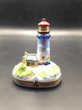 Limoges Rochard Lighthouse Sailboat Trinket Box  picture