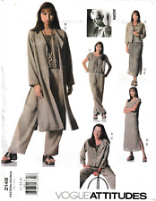 Vogue Attitudes Pattern 2148, Misses/Petite Jacket Pants Skirt, Size 12-16, FF picture