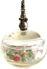 GORHAM Perfect Sterling Silver & Crystal Vanity Jar. Hard to Find. picture