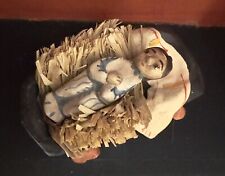 Charles Carrillo Handcrafted Folk Art  Baby Jesus In Cradle. picture