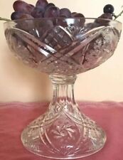 Antique Footed Compote Double Pinwheel Pt C1915-Indiana Glass-Stars & Pinwheels picture