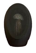 M Design Art Glass White Jellyfish Encased in Black Sculpture picture