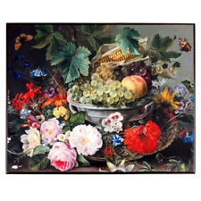 ZHOSTOVO Style Russian Lacquered Trinket Box Still Life Floral Pattern, 9x11  picture