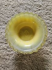 Boyds Crystal Art Gkass Yellow Opalescent Salt Dip Scallooed Edge Ribbed... picture