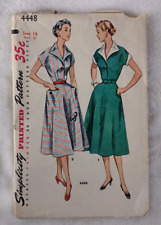 Vintage 50s Simplicity Pattern 4448 Dress 14 1950s picture
