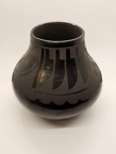 Cynthia Starflower San Ildefonso Pueblo Pottery Blackware Pottery Vase 7 In Tall picture