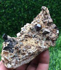 186.70 g Natural Garnet with Black Tourmaline Crystals and Albite from Afghanist picture
