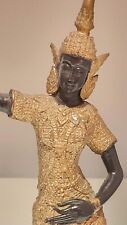 Vintage Bronze Gilt Thai Temppanom standing Temple Guard Dancer Statue picture