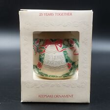 Vintage 1981 Hallmark Glass Ornament 25 Years Together Christmas  picture