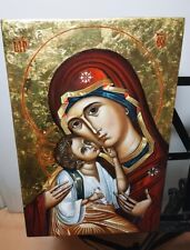 Panagia Virgin Mary / Παναγία Greek Orthodox Christian hand painted icon 12x8 in picture