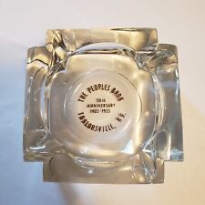 Vintage Glass Ashtray Paper Weight The Peoples Bank 50th Anniversary Kentucky picture
