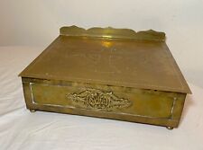 quality vintage plated brass bronze religious IHS church bible book stand box picture