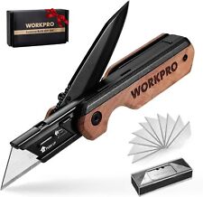 WORKPRO 2-in-1 Folding Knife/Utility Knife w/Belt Clip and Liner Lock W/10Blades picture