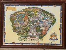 LARGE 2005 DISNEYLAND 50th ANNIVERSARY PARK MAP FRAMED DISNEY COLLECTIBLE  picture