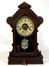 Waterbury Clock Co Antique Victorian Carved Wood 18