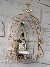 Vintage metal Black madonna chapel wall statue religious picture