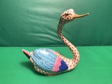 HEREND FIGURINE SWAN RUST FISHNET picture