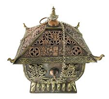 Rare Nepal Tibetan Buddhist Hanging Incense Burner Stand w Lid Copper Home Décor picture