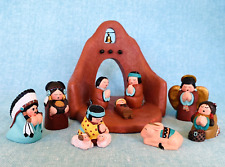 Vintage Nativity Clay Navajo 10 Pieces Sandy Whitefeather Collection Christmas picture