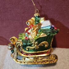 Christmas Ornament, Fitz And Floyd, Sleigh Full Of Presents,  Hand Painted 2002 picture