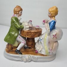 French Colonial Lady Gentleman Hand Painted Porcelain Figurine Statue Sculpture picture
