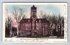 Wheaton IL-Illinois, Du Page County Court House, Antique Vintage c1906 Postcard picture