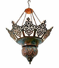 BR217M Vintage Reproduction Moroccan Chandelier Lined With Stained Glass picture