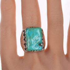sz10 Alvina Quam Zuni Silver and carved turquoise ring picture