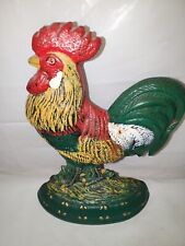 Vintage Cast Iron Rooster Door Stop Rustic Country picture