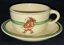 RARE VINTAGE ROSEVILLE CHRISTMAS POTTERY - CHILD’S CUP/SAUCER WITH SANTA CLAUS picture