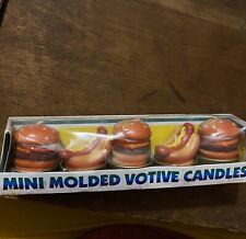 Mini Molded Votive Candles Cheeseburger And Hot Dogs Vintage Amscan picture