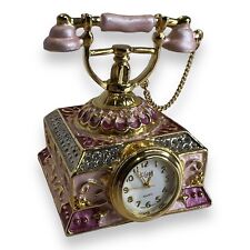 Elgin Miniature Ornate Pink princess phone clock picture