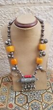 Antique Yemen silver neckless with cube Dice Beads German Bakelite 121G picture