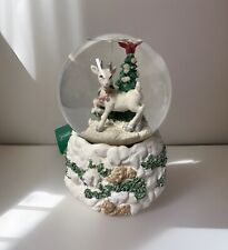 Vintage 1994 House of Lloyd White Deer “Auroras Shining Water Ball” Snow Globe picture