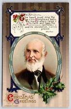 Christmas~John Greenleaf Whittier Portrait~Author Poem~Holly~1910 John Winsch picture