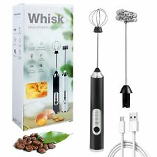 Electric Milk Frother Handheld Double Whisk Foam Maker USB Rechargeable Frother  picture